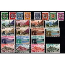 Andorra, fransk post. Våben og landskaber samt luftpost. Komplette sæt. Postfrisk.